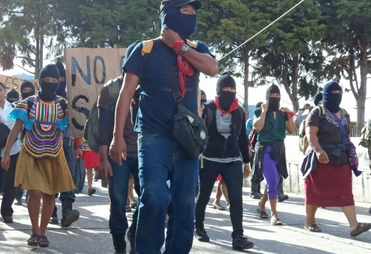 Zapatistas March For Ayotzinapa In San Cristobal